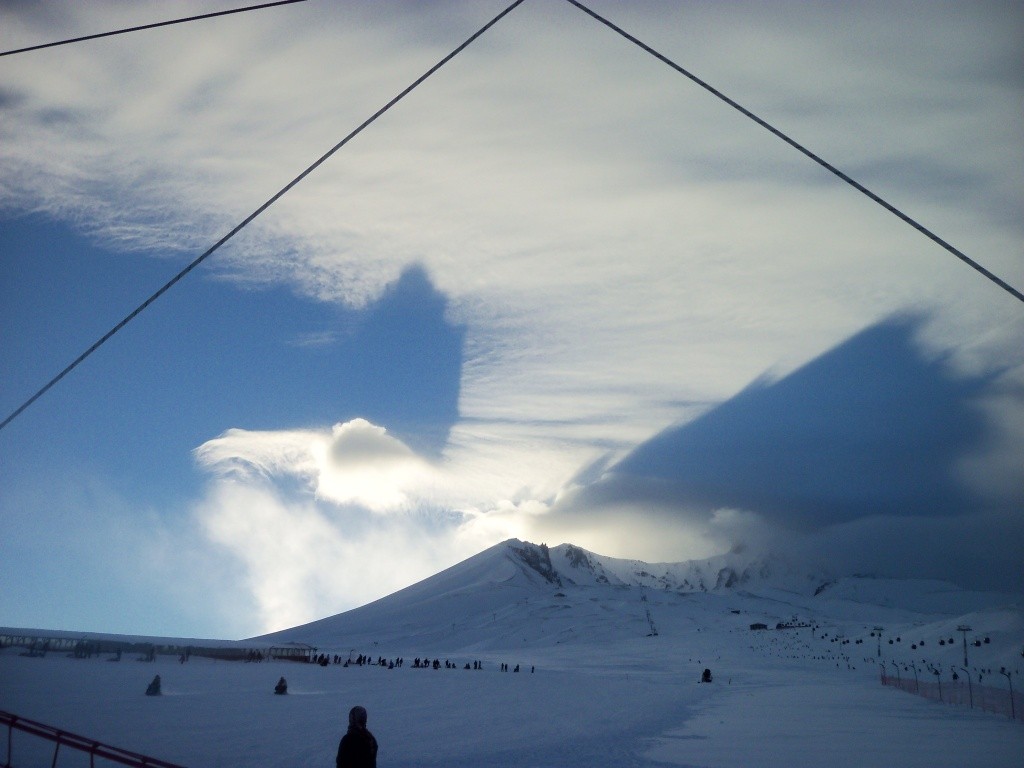 Erciyes gün batımında ilginç bulutlar